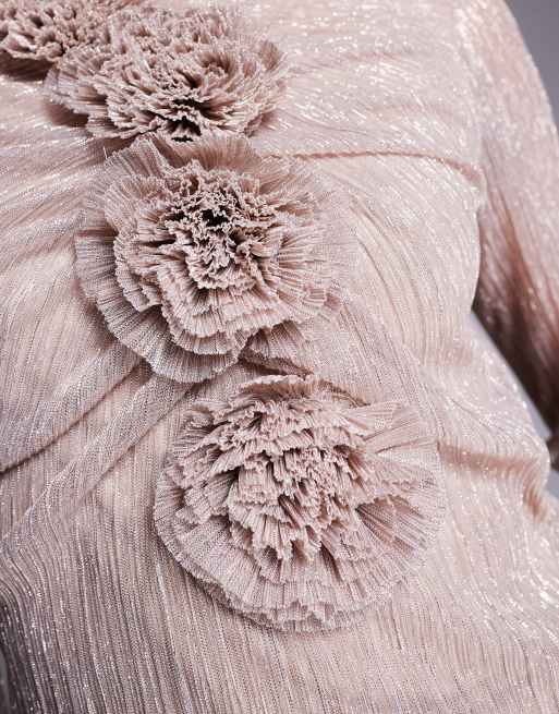 Daska mesh long sleeve top with roset detail in soft gold - part of a set, 3 of 4