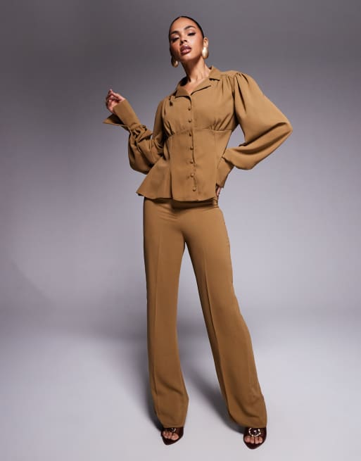 Daska - Pantaloni color cannella in coordinato  