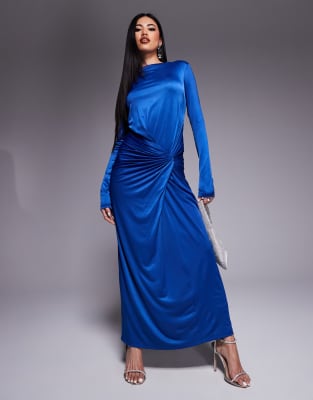 Daska - Robe effet torsadé à l'avant - Bleu de cobalt - view 1