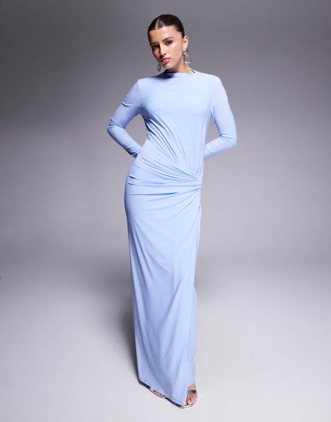 Daska - Robe effet torsadé à l'avant - Bleu pastel - view 1