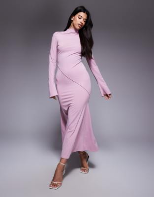 Daska - Robe longue à coutures asymétriques - Rose pâle