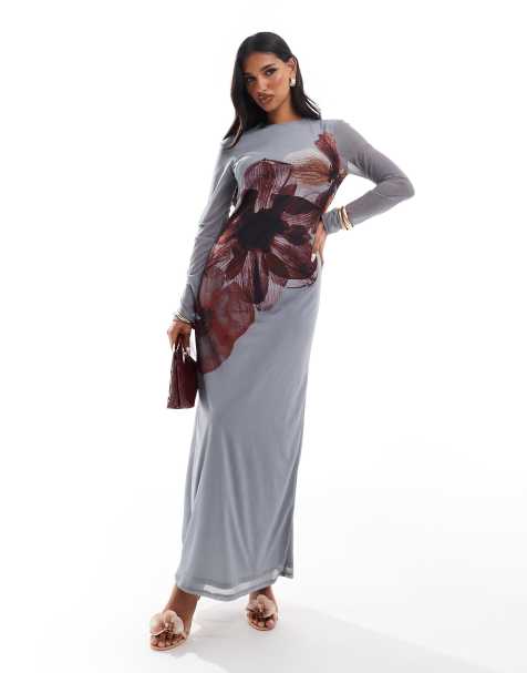 Daska - Robe longue à fleurs - Bleu clair - view 1