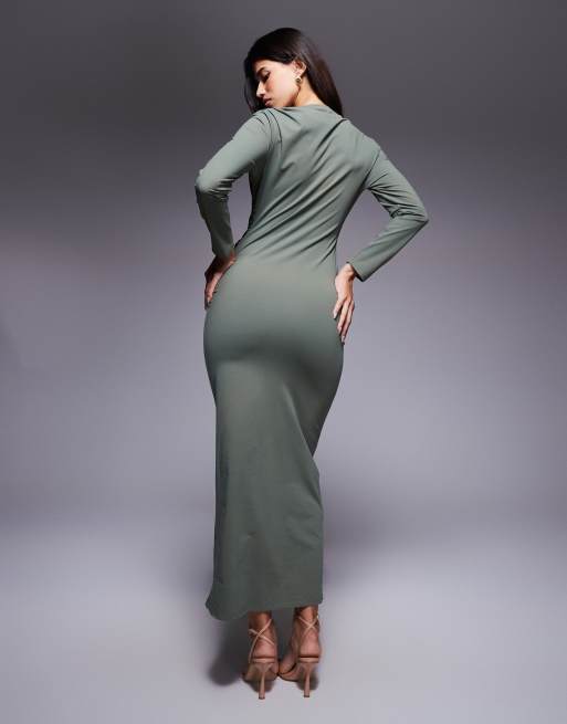 Daska ruched maxi dress in olive