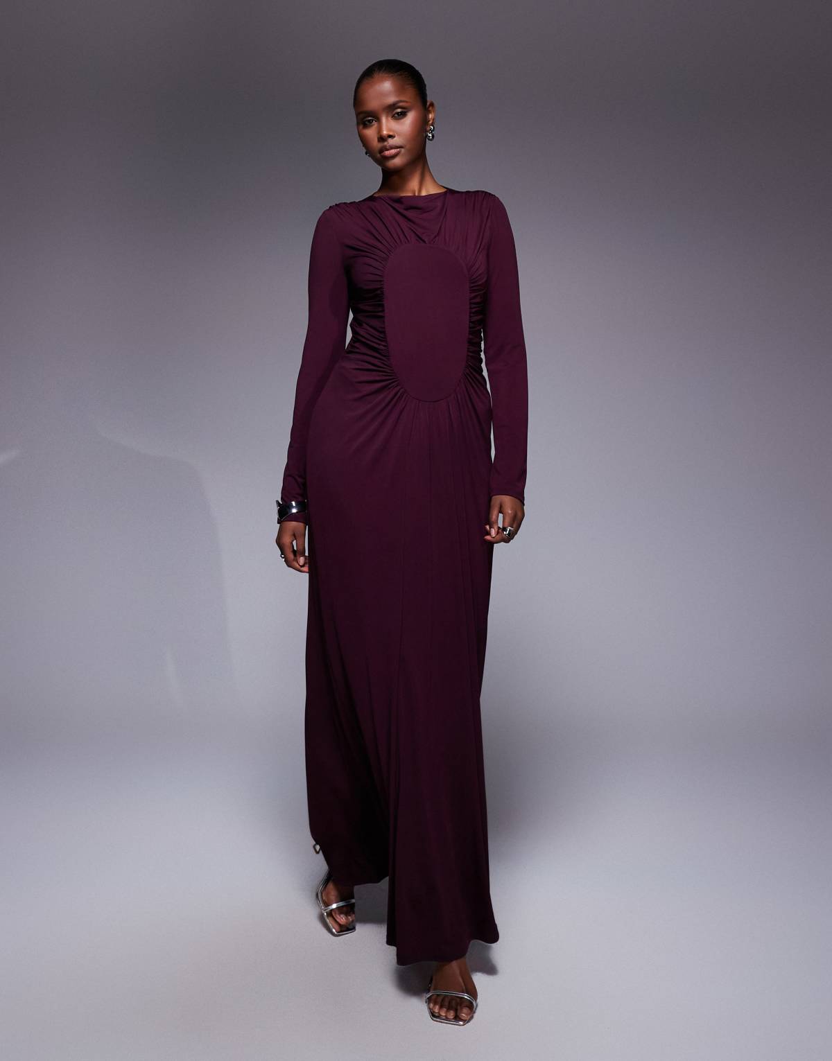 Daska ruched maxi dress in plum