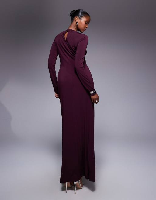 Daska ruched maxi dress in plum
