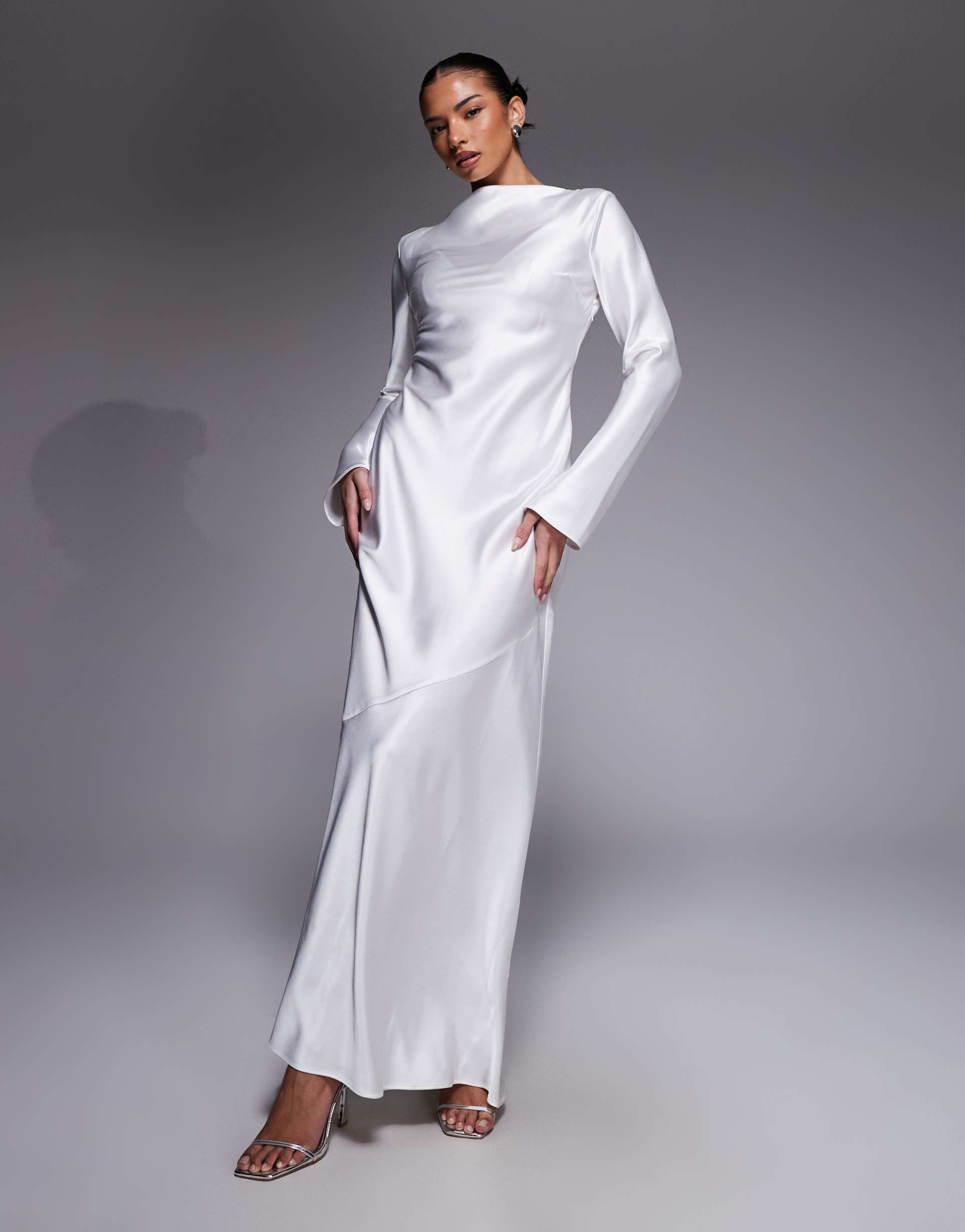 daska satin maxi dress in ivory