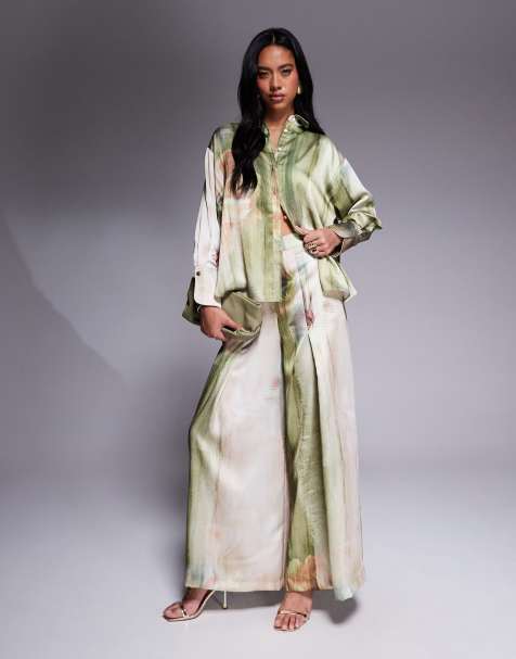 Daska satin trousers co-ord in floral print