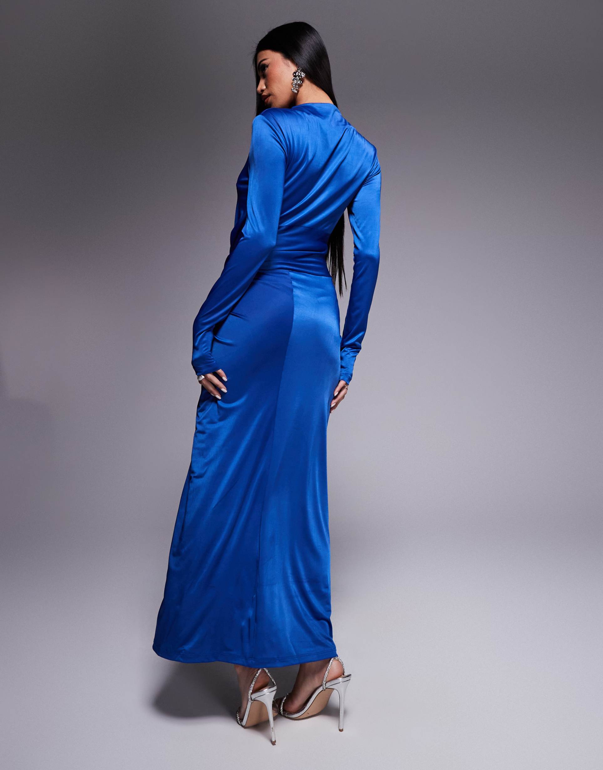 daska twist front dress in cobalt blue