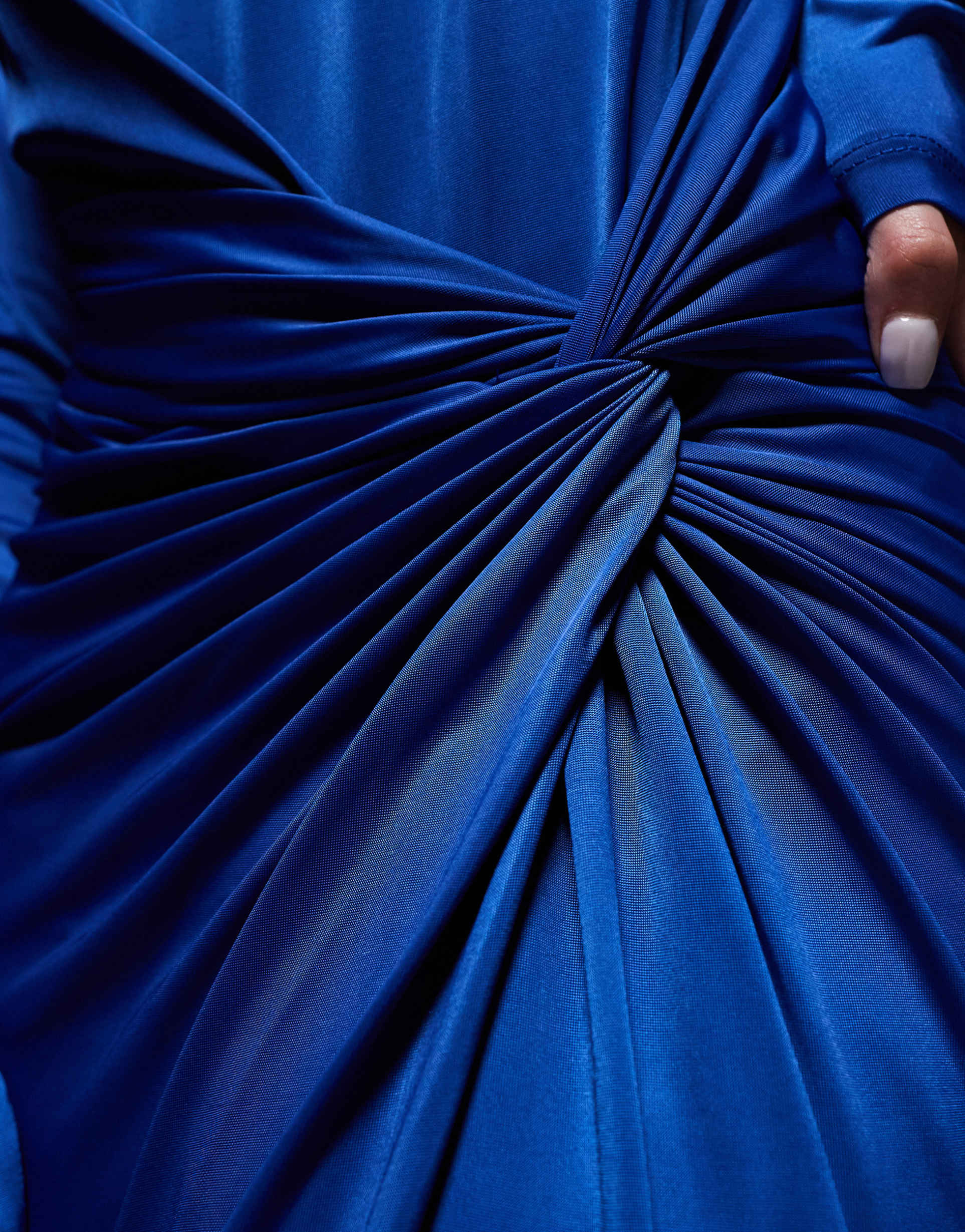 daska twist front dress in cobalt blue