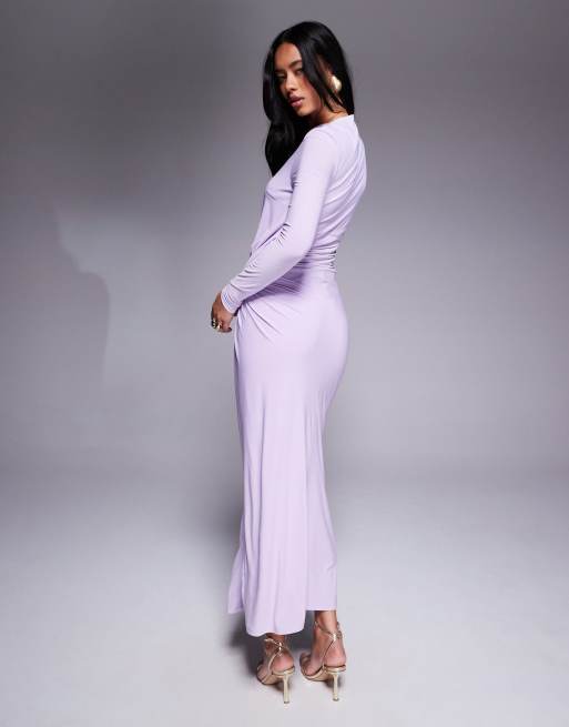 Daska twist front dress in lilac