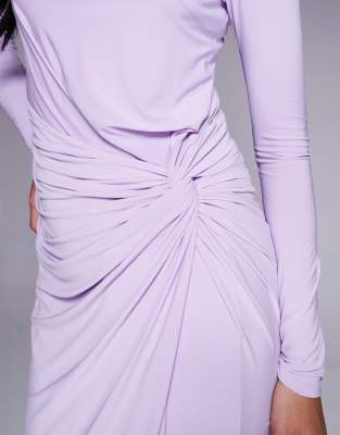 Daska twist front dress in lilac