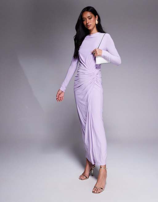 Daska twist front dress in lilac