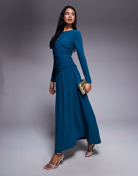 Daska wrap maxi dress in teal - view 1