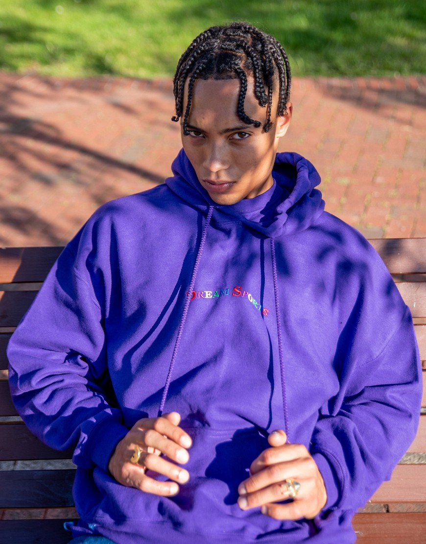 DBDNS hoodie in dark purple with dream sports embroidery