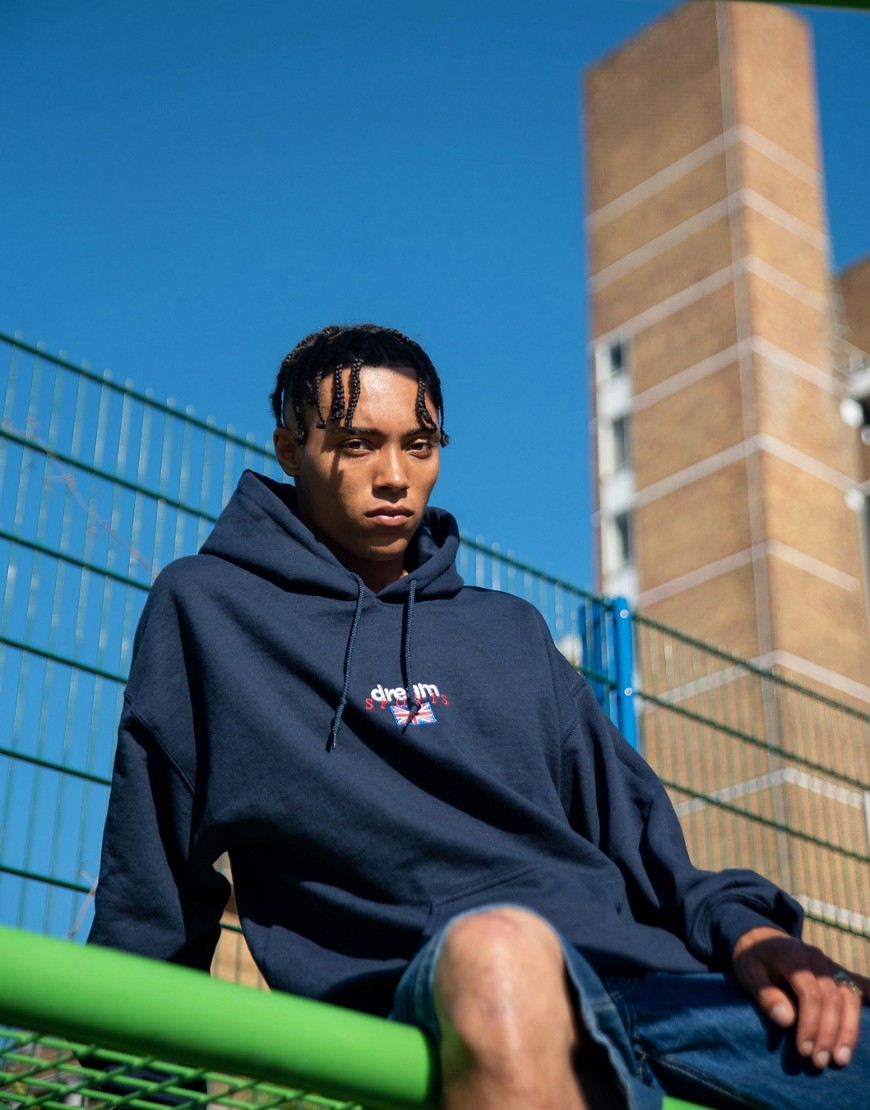 DBDNS hoodie in navy with dream sports logo embroidery