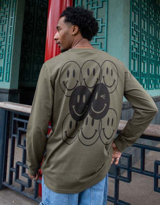 DBDNS long sleeved t-shirt in army with 90s rave print