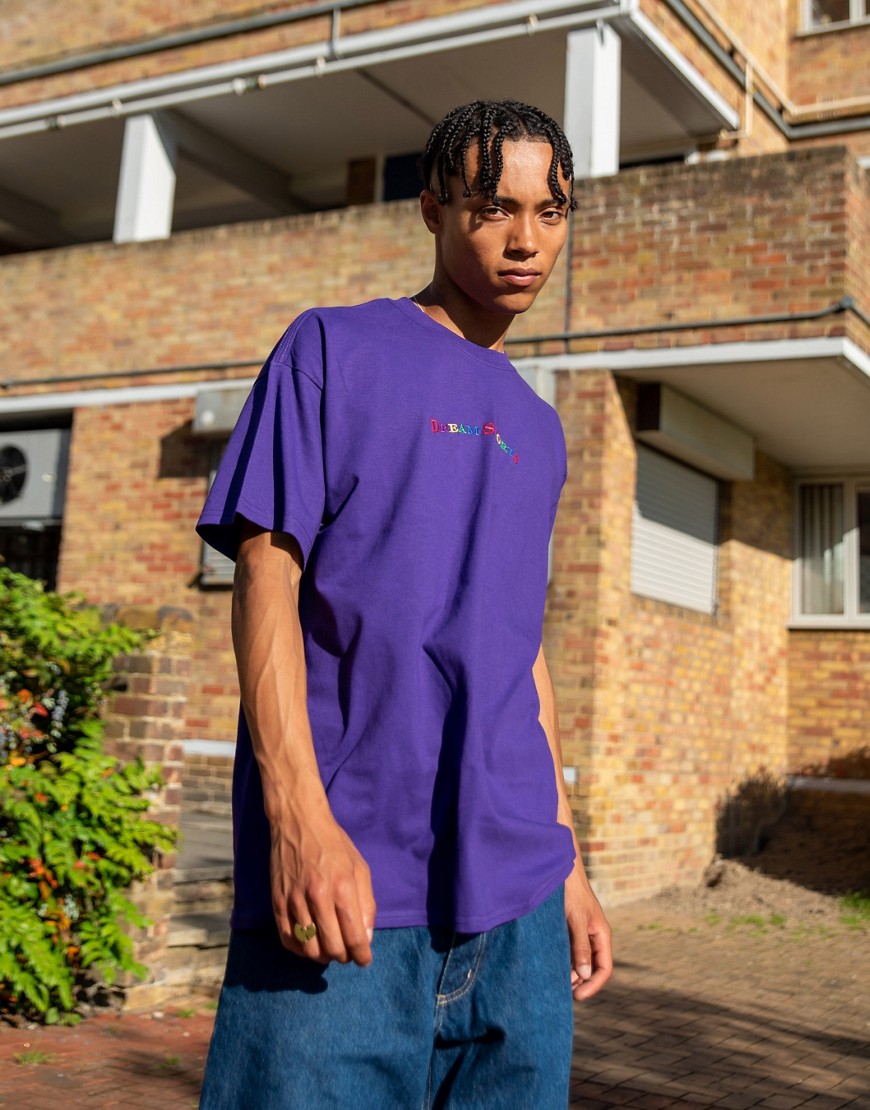 DBDNS short sleeved t-shirt in dark purple with dream sports embroidery