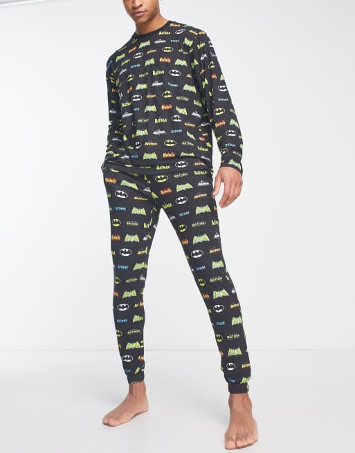 DC Comics Batman print pajama set in black ASOS