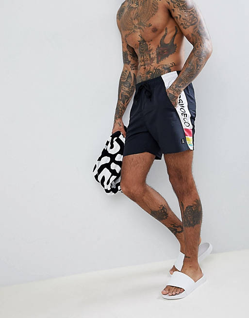 DC Swim | Black ASOS Shorts With In Shoes Side Breakwall Panel