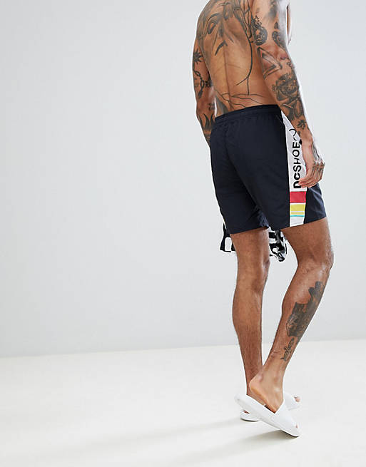 DC Shoes Breakwall Swim Shorts With Side Panel In Black | ASOS
