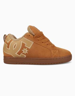 DC Shoes - Court Graffik - Baskets en cuir - Marron-Rouge