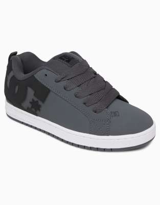  Court graffik leather trainers in dk grey/black/white