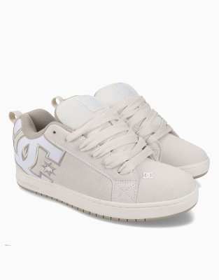  Court graffik leather trainers in off white/white/tan
