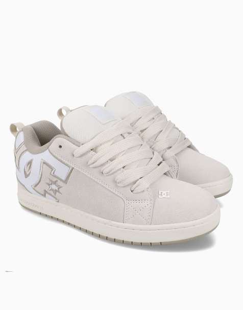 DC Shoes Court graffik leather trainers in off white/white/tan - view 1