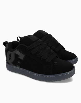 Shoes - Court Graffik - Leder-Sneaker in Schwarz/Grau/reflektierendes Schwarz Schwarz 42