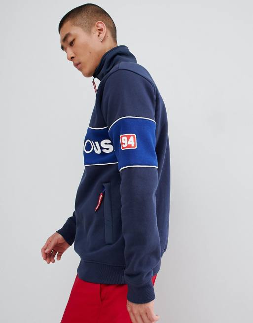 DC Shoes cut sew half zip sweat in blue