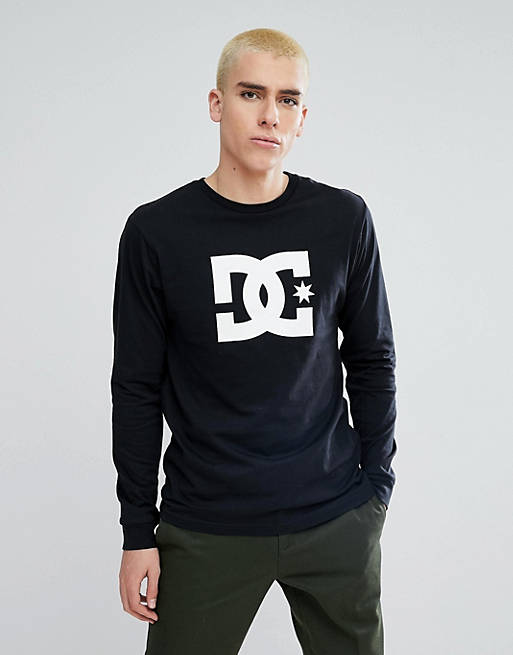 DC Shoes Long Sleeve T-Shirt With Star Logo in Black | ASOS