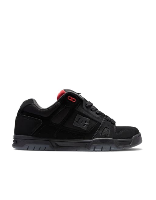 DC Shoes - Stag - Baskets en cuir - Noir/gris/rouge