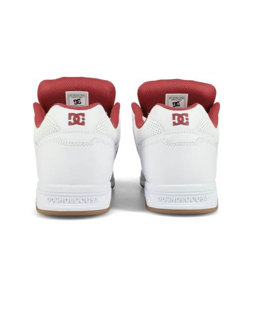 DC Shoes Stag leather trainers unisex in white/brick red/gum