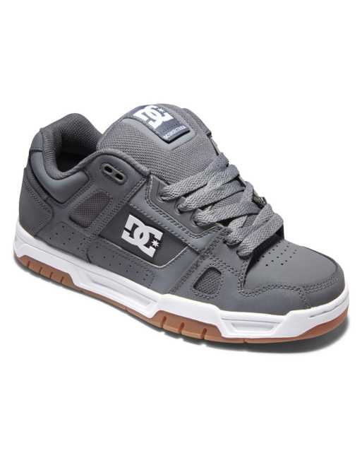 DC Shoes – Stag – Leder-Sneaker in Grau/Gummi 