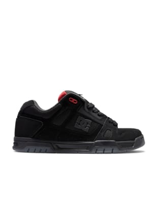 Shoes - Stag - Sneaker aus Leder in Schwarz/Grau/Rot Schwarz 39.5