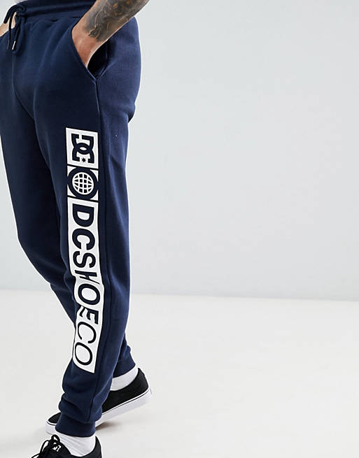 DC Shoes Sweatpants With Side Detail Logo In Navy | ASOS
