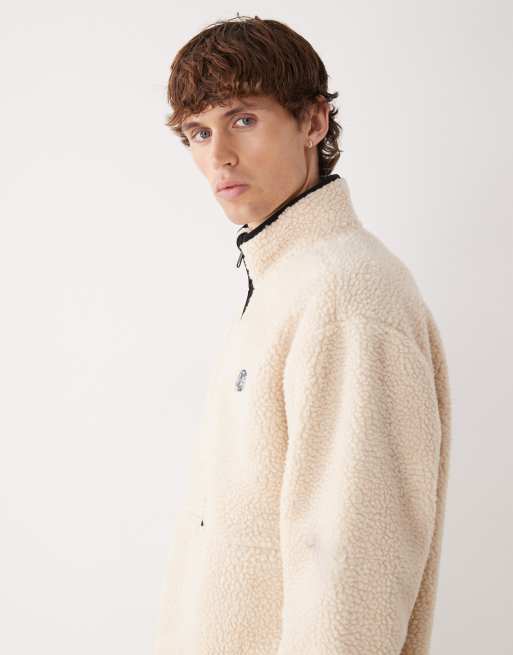 DC Shoes – Vault – Jacke aus Polarfleece in Haferbeige mit Reißverschluss, 4 von 5