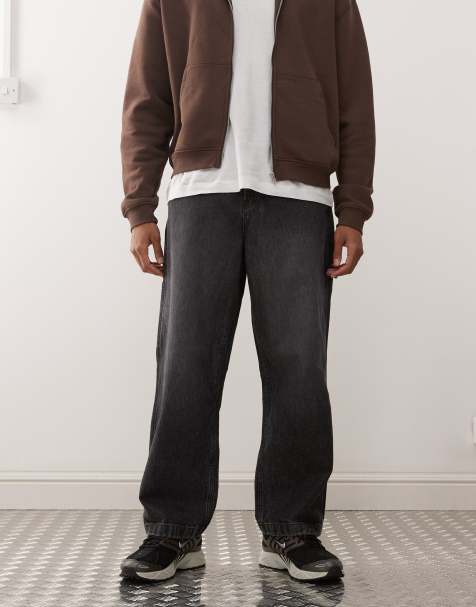DC Shoes Worker baggy carpenter denim carpenter trousers in black - BLACK