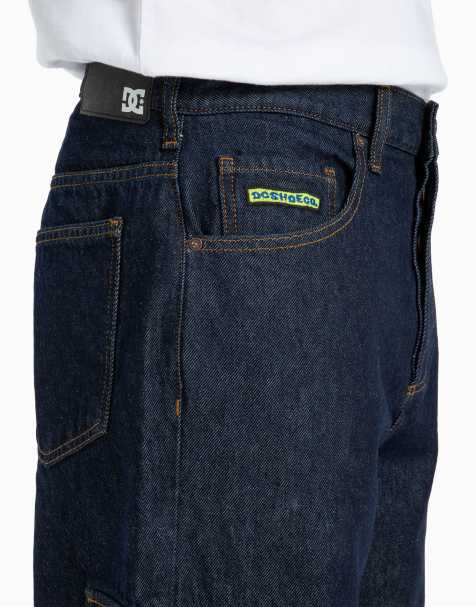 DC Shoes Worker baggy denim cargo jeans in dark denim - MBLUE