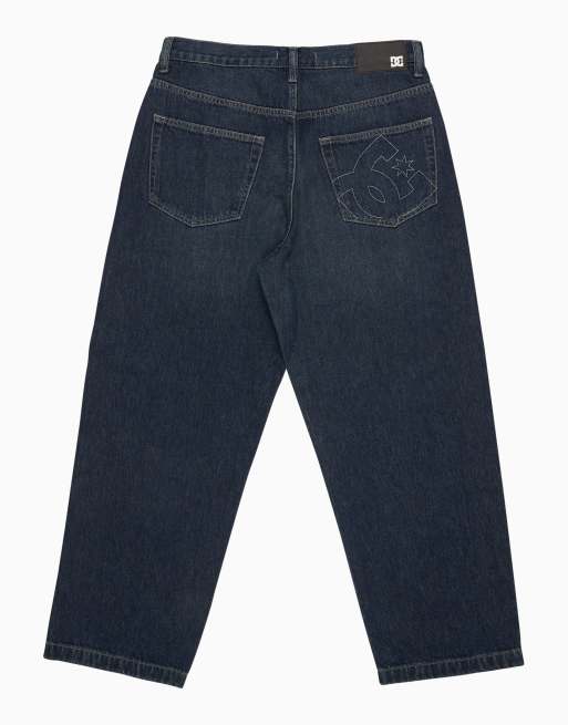 DC Shoes Worker baggy denim double jeans in dark denim MBLUE ASOS
