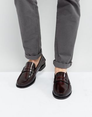 Dead Vintage Penny Loafers In Bordo Leather | ASOS