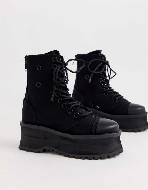 Gravedigger Mens Platform Ankle Boots