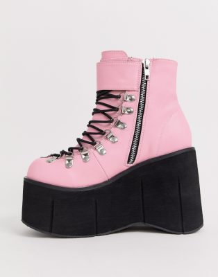 pink demonia boots