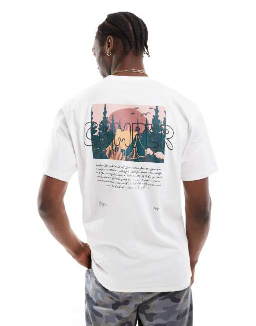 Denim Project camper t-shirt in white with back print