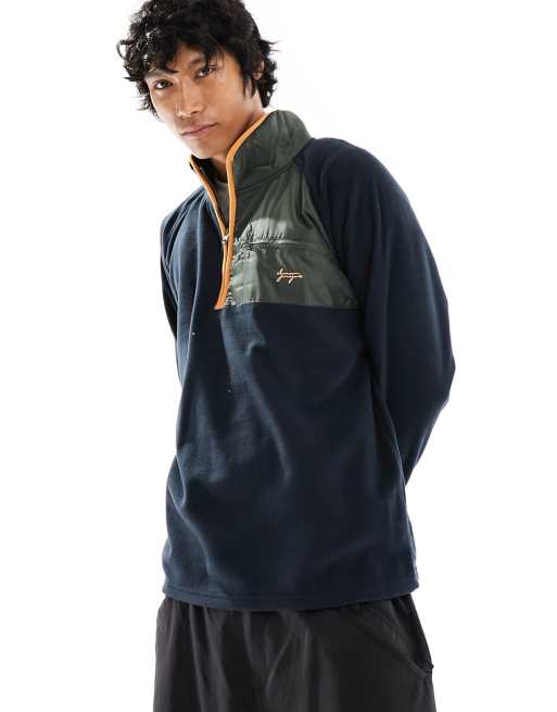 Denim Project half zip fleece in blue