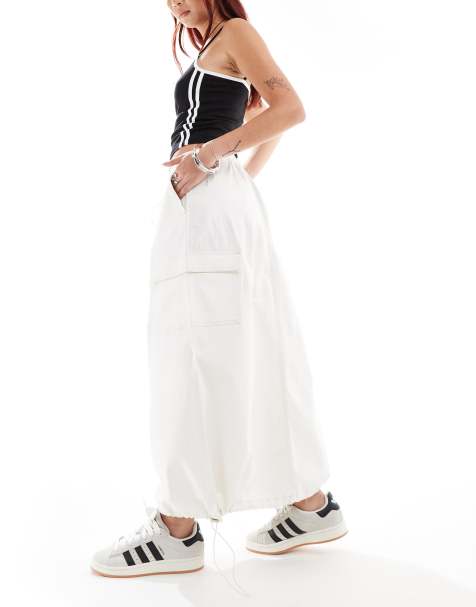 Denim Project maxi cargo skirt in off white - view 1