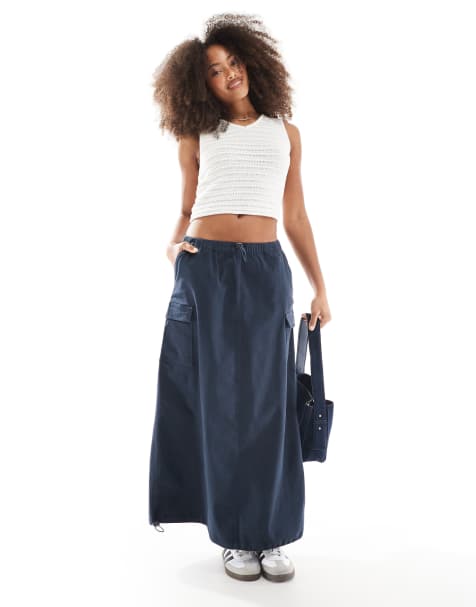 Denim Project maxi skirt in denim blue - view 1