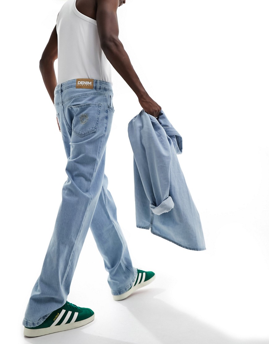 Denim Project miami straight leg jeans in light wash-Blue