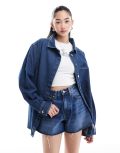 Denim Project oversized denim shirt in midwash blue