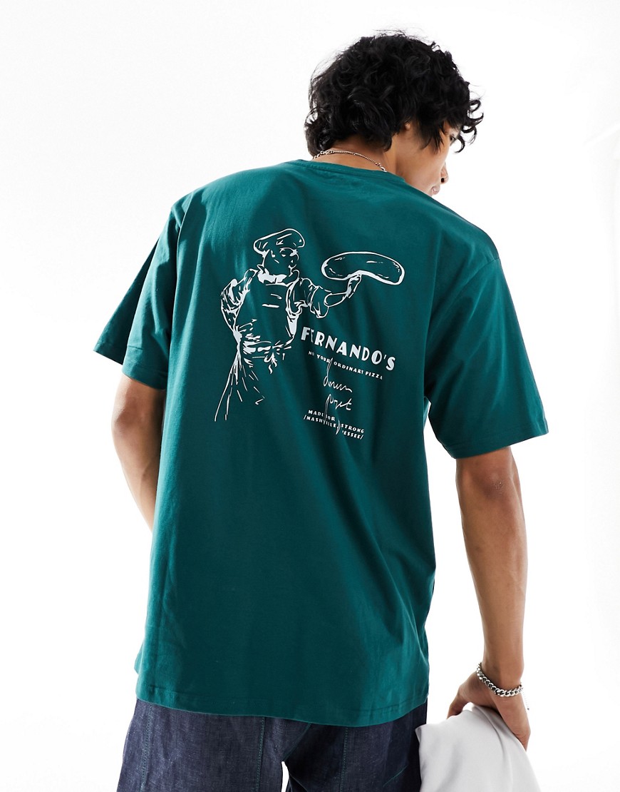 Denim Project pizza print t-shirt in green